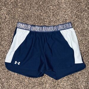 Under Armour Women's Athletic Shorts in Navy and White Small